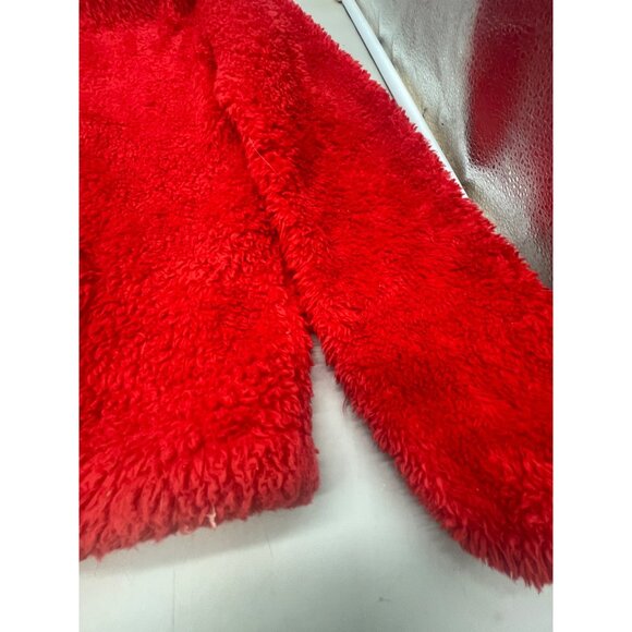 no boundaries fuzzy long sleeve sweatshirt solid red 1/4 zip pockets large READ - Picture 6 of 8